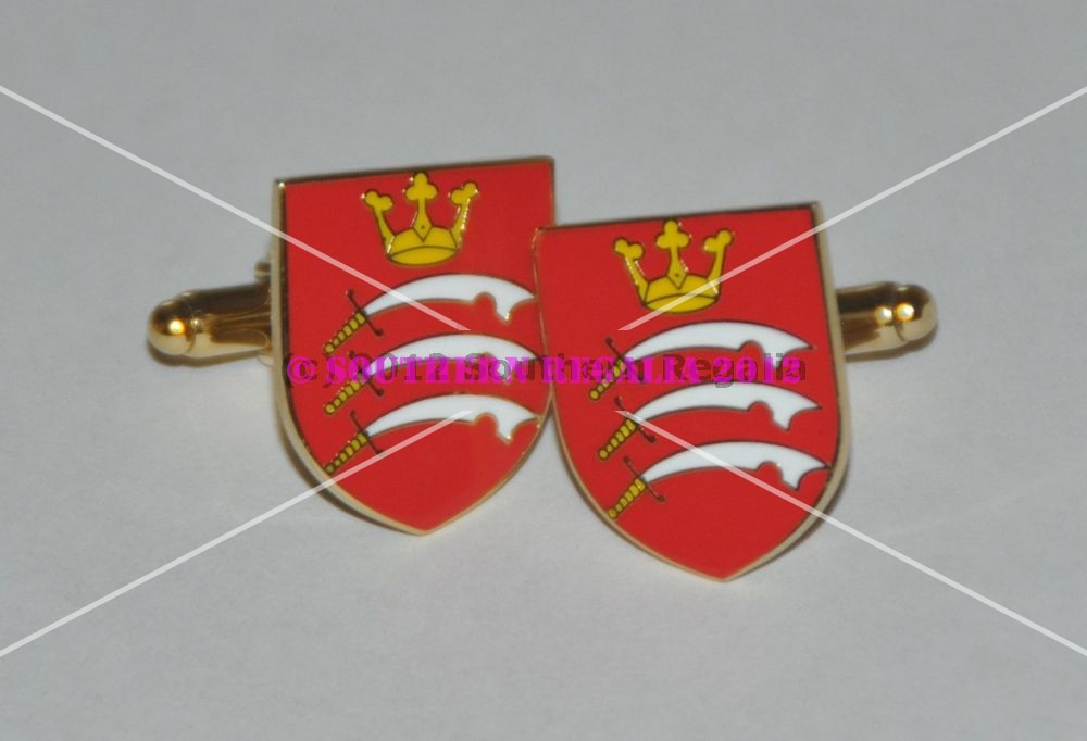 Middlesex Flag Gold Plated Enamel Cufflinks - Click Image to Close